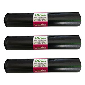 Ecoplast 240 Litre Siyah Hantal Konteyner Çöp Torbası - 120 X 150 Cm. - 700 Gr. - 10 Adetlik 3 Rulo