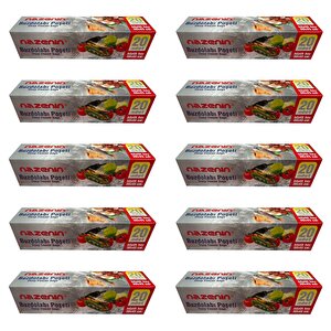 Nazenin Düz Kilitsiz Şeffaf Büyük Boy Buzdolabı Yemek Gıda Poşeti Torbası- 30x45 Cm. - 20'li 10 Paket