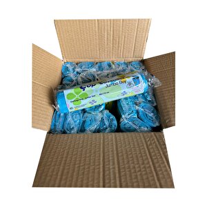 Canhome Jumbo Boy - Mavi -  210 Gr. - 80x110 Cm. - 80 Litre Çöp Torbası Poşeti - 10 Adetlik 25 Rulo - Koli