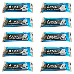 Arma Siyah Orta Boy 55 X 60 Cm. - 30 Litre Çöp Torbası Poşeti - 20 Adetlik 10 Rulo