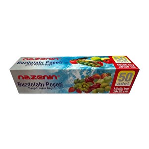 Nazenin Düz Kilitsiz Şeffaf Küçük Boy Buzdolabı Yemek Gıda Poşeti Torbası- 20x30 Cm. - 50'li 3 Paket