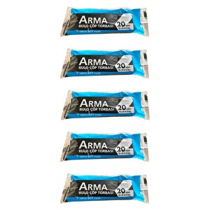 Arma Siyah Orta Boy 55 X 60 Cm. - 30 Litre Çöp Torbası Poşeti - 20 Adetlik 5 Rulo