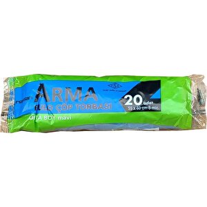 Arma Siyah Orta Boy 55 X 60 Cm. - 30 Litre Çöp Torbası Poşeti - 20 Adetlik 5 Rulo