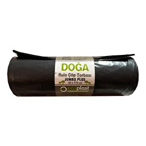 Ecoplast Jumbo Boy Siyah Çöp Torbası Poşeti - 700 Gr. - 90 Litre - 80 X 110 Cm / 10 Adetlik Rulo