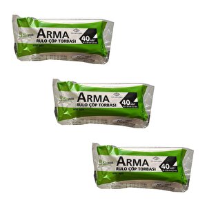 Arma Kimpack Beyaz Mini Boy 40 X 50 Cm. - 20 Litre Çöp Torbası Poşeti - 40 Adetlik 3 Rulo