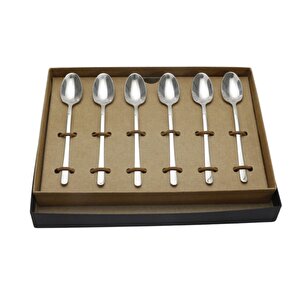 Schön Main 6 Kişilik Çay Kaşığı Parlak Gümüş