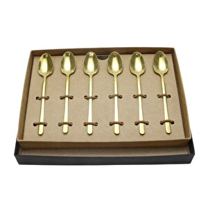 Schön Main 6 Kişilik Çay Kaşığı Parlak Gold