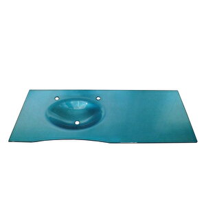 Kuaför Cam Lavabo 12 Mm 100 X 56 Cm M.turkuaz Ko19