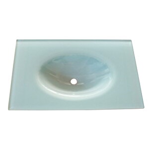 Cam Lavabo 12 Mm 100 X 56 Cm Beyaz