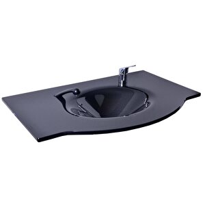 Kuaför Cam Lavabo 12 Mm 100 X 56 Cm Siyah K213