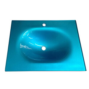 Cam Lavabo 12 Mm 90 X 56 Cm M.turkuaz