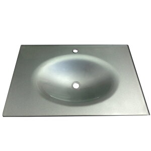 Cam Lavabo 12 Mm 80 X 56 Cm Metalik Gri
