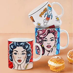 Popart Lips Desenli Porselen Kupa Pop062