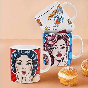 Pop Art Like Desenli Porselen Kupa Pop064