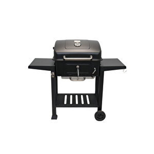 Tekerlekli Kömürlü Bbq Dökme Demir Kömürlü Mangal Fırınlı Büyük Barbekü Izgara 01022