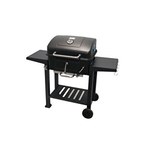 Tekerlekli Kömürlü Bbq Dökme Demir Kömürlü Mangal Fırınlı Büyük Barbekü Izgara 01022