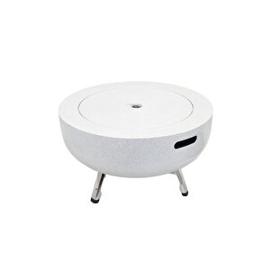 Metal 2si1 Arada Katlanabilir Ayaklı Ateş Çukuru- Sehpa Mangal Şömine Bahçe Isıtma 64,5 Cm 0618