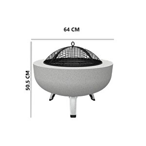 Metal 2si1 Arada Katlanabilir Ayaklı Ateş Çukuru- Sehpa Mangal Şömine Bahçe Isıtma 64,5 Cm 0618