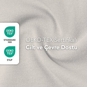 Calmera Home Tek Kişilik %100 Pamuk Penye Lastikli Çarşaf - Fitted Bej - 120x200 Cm