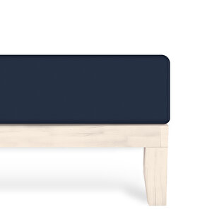 Çift Kişilik %100 Pamuk Penye Lastikli Çarşaf - Fitted Battal Lacivert - 180x200 Cm Lacivert