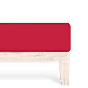 Çift Kişilik %100 Pamuk Penye Lastikli Çarşaf - Fitted Battal Kırmızı - 180x200 Cm Kırmızı