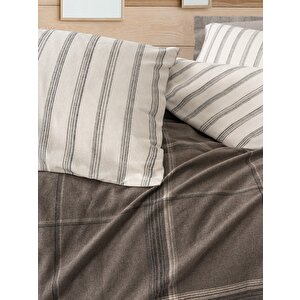 Warm Flanel Çift Kişilik Nevresim Takımı Caldo Kahve