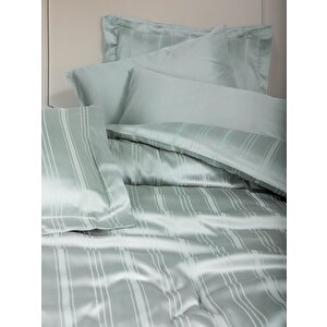 Smart Bambu Saten Çift Kişilik Nevresim Takımı Stripe Mint