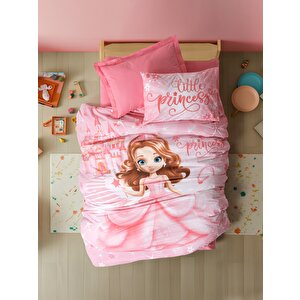 Junior Tek Kişilik Lastikli Çarşaflı Nevresim Takımı Gimbiya Pembe