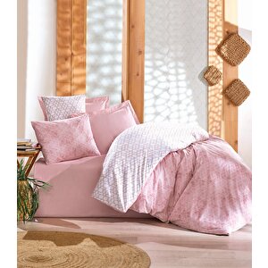 Minimal Tek Kişilik Lastikli Çarşaflı Nevresim Takımı Best Pembe