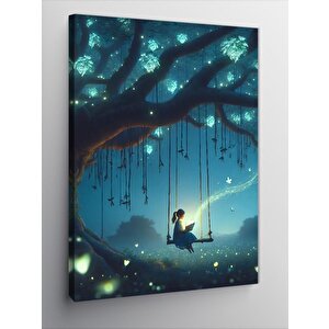 Kanvas Tablo Salıncaktaki Kız Çocuğu 70x100 cm