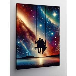 Kanvas Tablo Salıncakta Sallanan Çift 100x140 cm