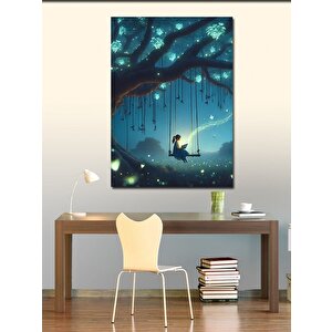 Kanvas Tablo Salıncaktaki Kız Çocuğu 100x140 cm