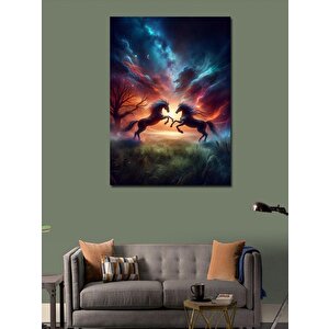 Kanvas Tablo Kalp Şeklindeki Atlar 70x100 cm