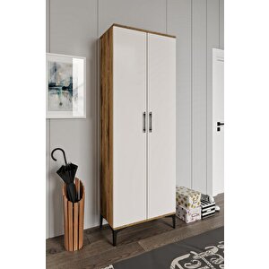Plain Metal Ayak Metal Kulp Pla2200 Ayakkabılık Mutfak Dolabı Banyo Dolabı Balkon Dolabı Kiler Dolabı Çok Amaçlı Dolap Ekru Ceviz