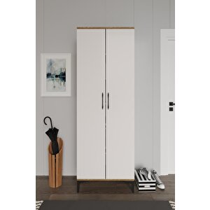 Plain Metal Ayak Metal Kulp Pla2200 Ayakkabılık Mutfak Dolabı Banyo Dolabı Balkon Dolabı Kiler Dolabı Çok Amaçlı Dolap Ekru Ceviz