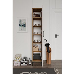 Plain Metal Ayak Metal Kulp Pla1200 Ayakkabılık Mutfak Dolabı Banyo Dolabı Balkon Dolabı Kiler Dolabı Çok Amaçlı Dolap Ekru Ceviz