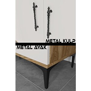 Plain Metal Ayak Metal Kulp Pla4120 Konsol Eru Ceviz