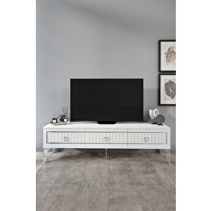 150 Cm Klas Mdf Mebran Kapak Beyaz Gümüş