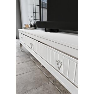 150 Cm Klas Mdf Mebran Kapak Beyaz Gümüş