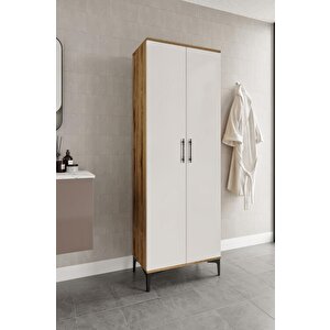Plain Metal Ayak Metal Kulp Pla2200 Banyo Dolabı Mutfak Dolabı Balkon Dolabı Kiler Dolabı Çok Amaçlı Dolap Ayakkabılık Ekru Ceviz
