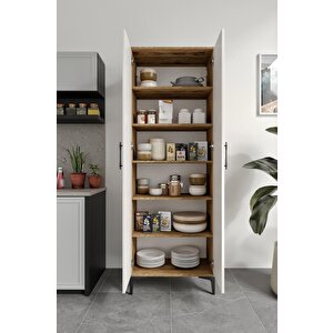 Plain Metal Ayak Metal Kulp Pla2200 Çok Amaçlı Dolap Mutfak Dolabı Banyo Dolabı Ayakkabılık Balkon Dolabı Killer Ekru Ceviz