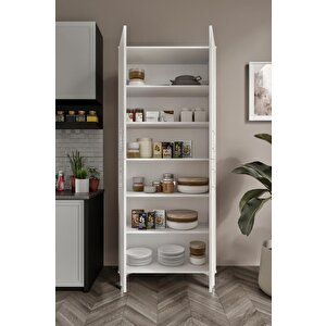 Panjurlu Metal Kulp Pnj4190 Çok Amaçlı Dolap 4 Kapaklı Mutfak Dolabı  Balkon Dolabı  Kiler Banyo Dolabı Ayakkabılık Beyaz Gümüş