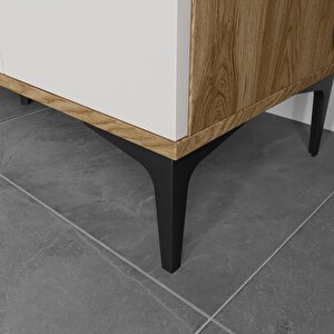 Plain Metal Ayak Metal Kulp Pla4120 Kahve Köşesi Çok Amaçlı Dolap Erzak Dolabı Kiler Dolabı Saklama Dolabı Ekru Ceviz