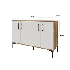 Plain Metal Ayak Metal Kulp Pla4120 Kahve Köşesi Çok Amaçlı Dolap Erzak Dolabı Kiler Dolabı Saklama Dolabı Ekru Ceviz