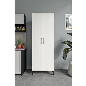 Plain Metal Ayak Metal Kulp Pla2200 Çok Amaçlı Dolap Mutfak Dolabı Banyo Dolabı Ayakkabılık Balkon Dolabı Kiler Dolabı Beyaz
