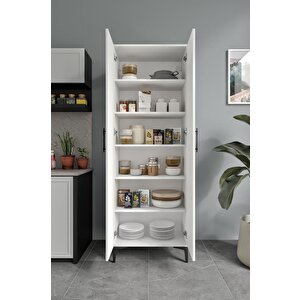 Plain Metal Ayak Metal Kulp Pla2200 Çok Amaçlı Dolap Mutfak Dolabı Banyo Dolabı Ayakkabılık Balkon Dolabı Kiler Dolabı Beyaz