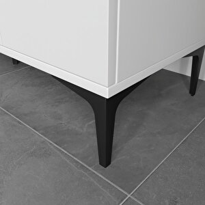Plain Metal Ayak Metal Kulp Pla4120 Kahve Köşesi Çok Amaçlı Dolap Erzak Dolabı Kiler Dolabı Saklama Dolabı Beyaz
