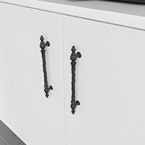 Plain Metal Ayak Metal Kulp Pla4120 Kahve Köşesi Çok Amaçlı Dolap Erzak Dolabı Kiler Dolabı Saklama Dolabı Beyaz