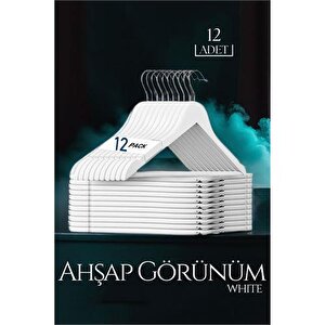Modacar Beyaz Ahşap Görünüm 12 Li Askı Seti Schönbuch Design