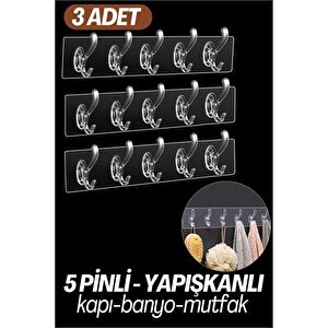Transformacion 5 Pinli Yapışkanlı Askı Xenoty Design 3 Lü Set 718948